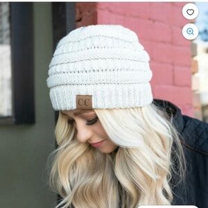 CC white lined beanie